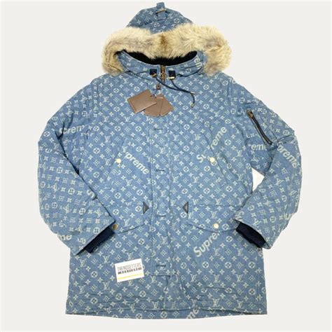 louis vuitton supreme denim parka